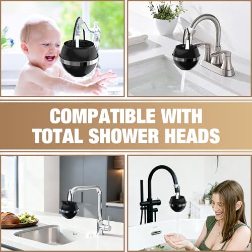 Image of SHLLKTTRY Bath Water Filter for Tub Faucet with Overflow,Filtration,Remove Contaminants,Chlorine,Fluoride,Hard Water Softener,Enhances Health of Skin,Hair,Nails,Relieve Eczema,3,000 Gallons,Black