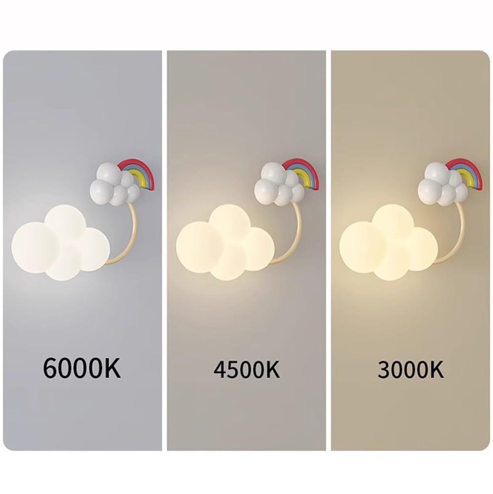 Lampa LED do pokoju dziecięcego, możliwość ściemniania, lampka nocna, styl art deco, mlecznobiały, ściana do sypialni, stolik nocny, chłopcy i dziewczęta, pokój dziecięcy, Conba