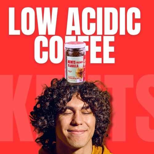 Image of Kents Coffee French Vanilla Instant Coffee 100g Jar | 100% Arabica Coffee Powder | No Added Sugar | LOW ACIDIC COFFEE | Serves 90 Cups | Perfect for Hot Coffee, Iced Latte & Frappe