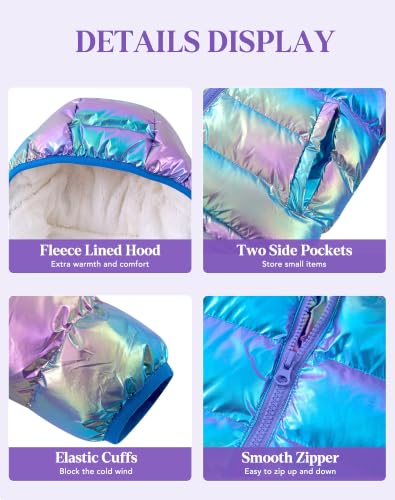 Image of Lovekider 4-12 Years Girls Hooded Puffer Jacket Warmth Padded Winter Coat