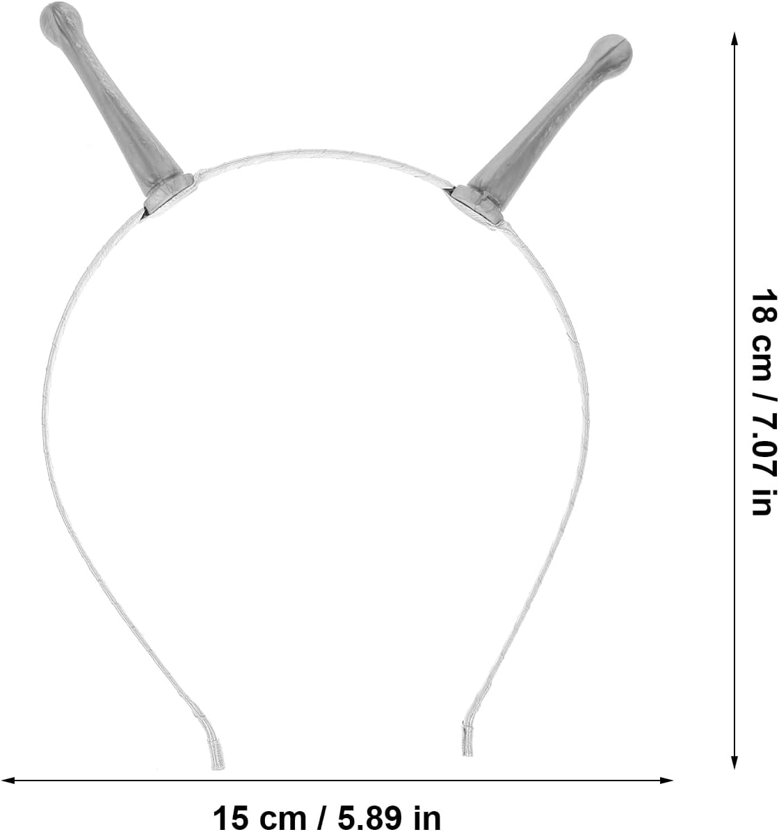 Garneck Aliens Hairband - Grey Plastic Headband Costume Accessory Funny Horns Headband for Halloween Party and Role Play - Image 2