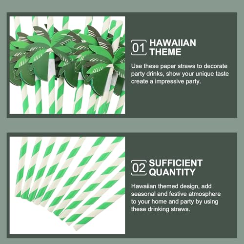 Pitillos de papel con diseño tropical hawaiiano 50 unidades miniatura 6