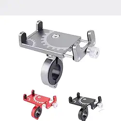 Suporte De Celular Universal Para Bicicleta E Moto De Alumínio Compacto Versátil Ajustável E Articulado (Cinza)