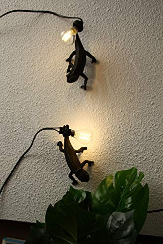 Image of MAYOLA Modern Chameleon Table Lamp,Desk lamp,Night Light,Wall Lamp, Resin Chameleon Lighting Fixture for Living Room, Bedroom, Office,Kids(Wall Lamp, C-Black)