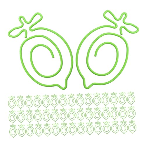 EXAOMBLE 100個属レモン型ペーパークリップ 書類整理用ワイヤークランプ ファイルオーガナイザー 変形防止で再利用可能 学校 オフィス向け