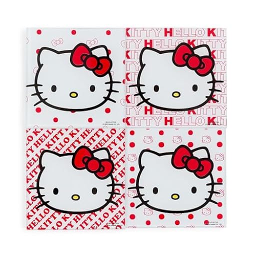 Juego de 4 posavasos de cristal con lazo rojo de Hello Kitty | Ya disponible en tu tienda friki favorita! En mundofriki.es!