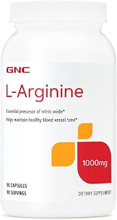 GNC L-Arginine 1000mg, 90 Caplets, Increases Nitric Oxide Production