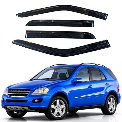 Image of IG Window Visors Fit for 2006-2011 Mercedes-Benz ML350 ML500, Out-Channel Rain Guards Vent Wind Deflectors 4PC, Car Accessories for 06-11 Mercedes Benz ML Class