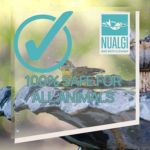 Nualgi Bird Bath Cleaner 8.4 Oz, Natural Bird Bath Enzyme Blend, Bird Bath Protector Solution, Safe For Birds, Plants & All Animal Life - Fountain Cleaner Provides Fountain Maintenance Up To 17 Weeks #TOP5
