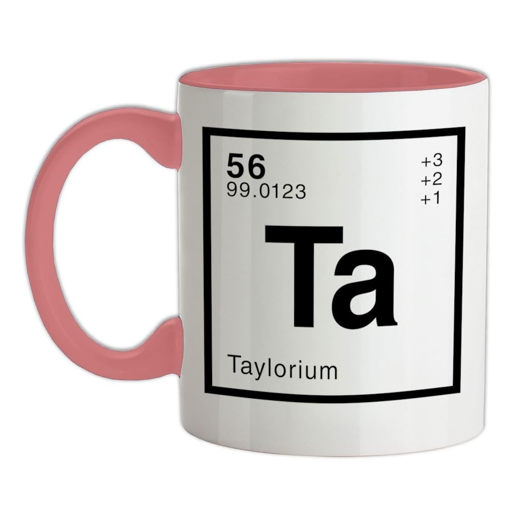 Taylor Periodic Element - 11oz - Ceramic Two-Tone Mug for Coffee/Tea - BabyPink/White - One Size