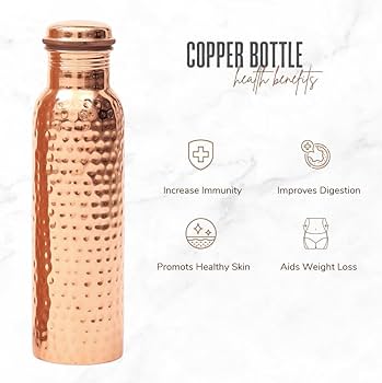 Amazon.com: AVA DESIGNZ Pure Copper Water Bottle, 950 ML (32.5 Oz