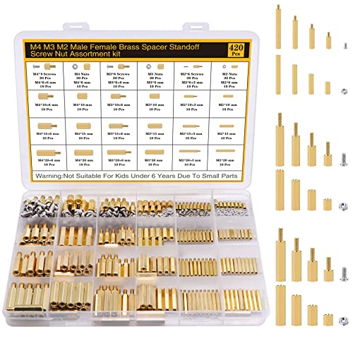 Csdtylh 420Pcs M2 M3 M4 Motherboard Standoffs&Screws&Nuts Kit, Hex Male-Female Brass Spacer...