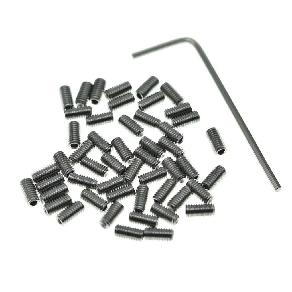 Dopro 100pcs Metric M3x6mm Stainless Guitar Bridge Saddle Height Adjustment Screws for FD Stratocaster/Telecaster