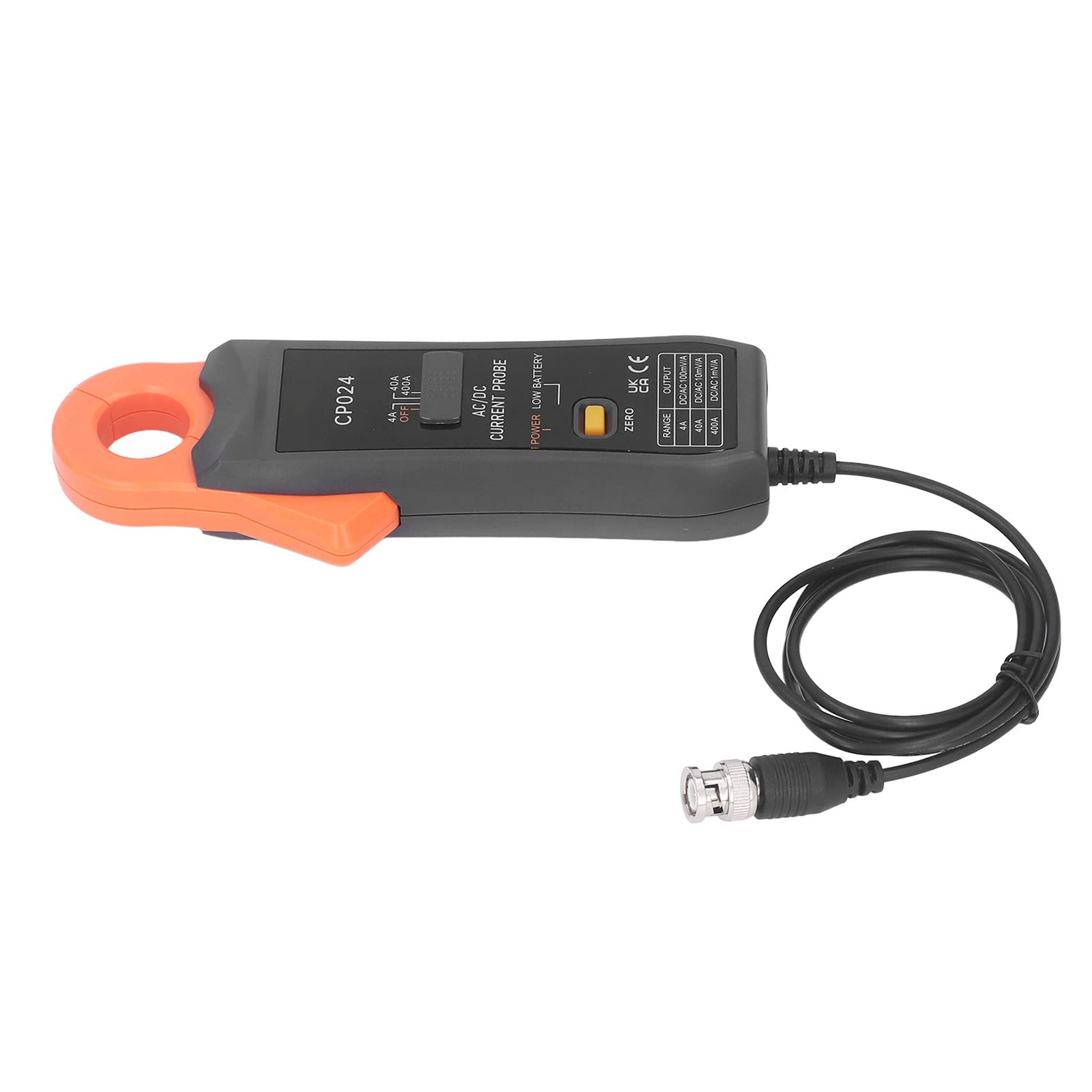 Pinza amperometrica AC DC Pinza amperometrica interfaccia BNC 4 A a 400 A Alta precisione per multimetro oscilloscopio Test elettrico Materiale ABS Dimensione ganascia 23 mm
