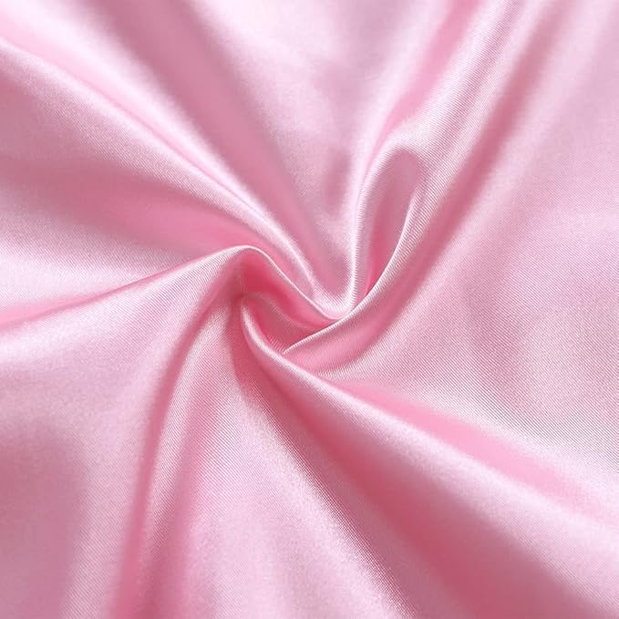 1950s Women Lady Pink Satin Jacket Halloween Cosplay Costume Coat with Neck Scarf - Image 3
