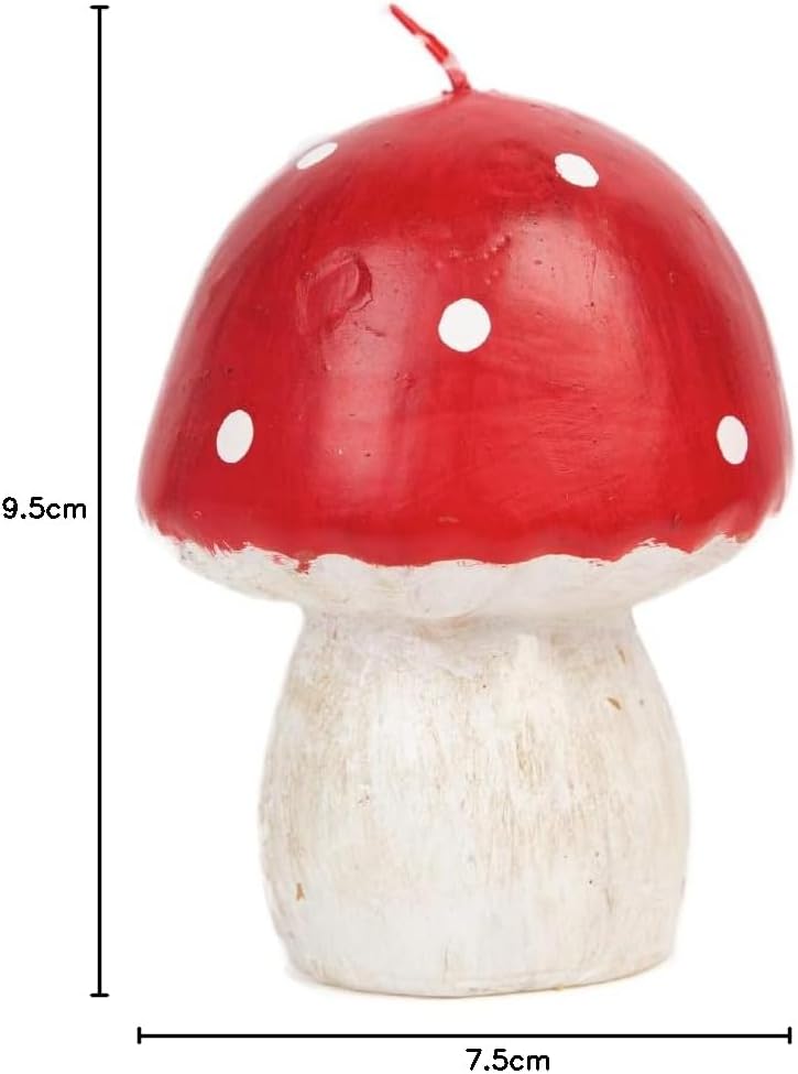 Talking Tables Large Mushroom Shaped Candle for Christmas Table - 9.5cm | Red Toadstool Forest Party Decorations, Autumn Home Décor, Alice in Wonderland Tea, Garden Fairy Theme, Forest-CNDL-MUSH-L