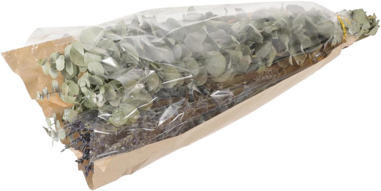 Dried Lavender and Eucalyptus Floral Bundle Natural Dried Eucalyptus Leaves and 40g Lavender for Bathroom Decor and Aromatherapy