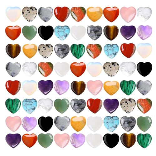 Pierres en forme de cœur en lot de 108 pièces à offrir pour des projets de bijoux uniques