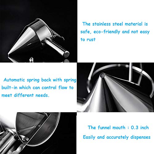 Mornenjoy Stainless Steel Pancake Batter Dispenser With Stand, Make Takoyaki Balls Cupcake Baking Cake Cupcake Batter Mixer Funnel Cake Mix Kitchen Tool (Stainless Steel) #TOP2