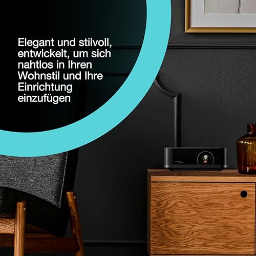 Epson Lifestudio Pop EF-62B Metallic-Schwarz, tragbarer Smart-Projektor, Sound by Bose, Google TV, 4k Pro-UHD, Verwendung im Innen- und Au&szlig;enbereich, 5 Jahre Ger&auml;teschutz*