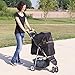 VIVO Black 3 Wheel Pet Stroller for Cat, Dog and More, Foldable Carrier Strolling Cart, STROLR-V003K