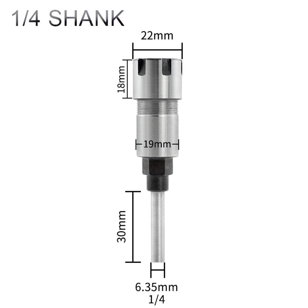 1/4” 8mm 1/2” Shank Collet Extension Chuck – Router Bit Extension Rod For Woodworking Engraving