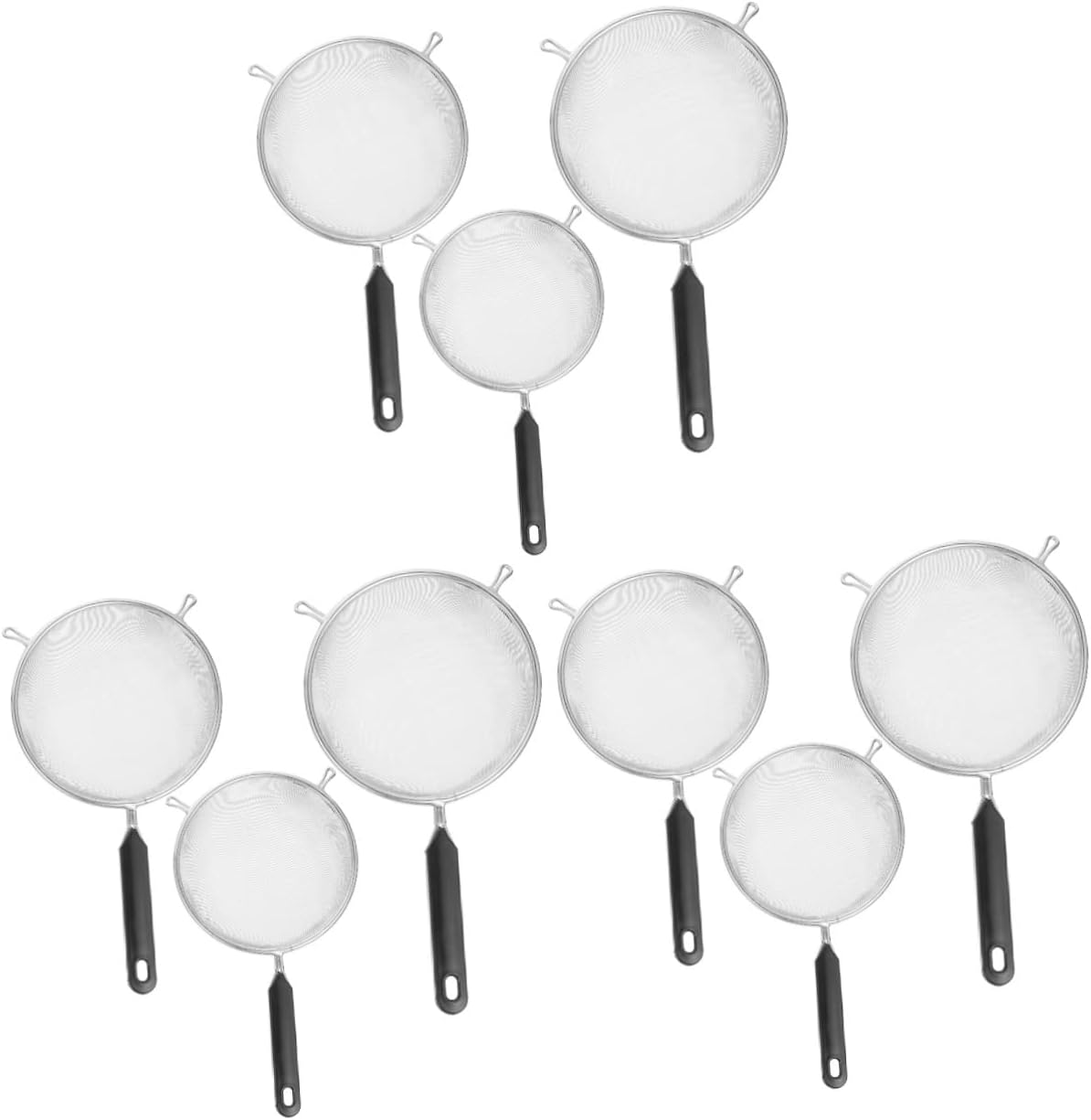 9 Pcs Stainless Steel Colander Frying Spoon Strainer Stainless Steel Ladle Mesh Strainer Pasta Basket Chinois Strainer Fine Filtering Ladle for Restaurant Mesh Filtering Ladle Wok