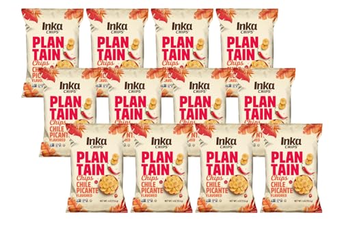 Inka Crops Inka Chips- Chile Picante Plantain chips,4 Ounce (Pack of 12)
