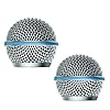 RK265G Beta 58A Replacement Grille for Shure BETA 58A Vocal Microphone, with Microphone Windscreen, Blue Band, Silver Color, 2 Pack #2