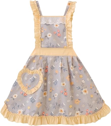 Miniatura 1 de CRB Fashion Delantal de cocina para mujer  Delantales de chef de cocina con bolsillo para damas, mujer, mujer