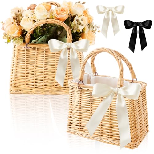 Bolso artesanal de mimbre Taiyin 2 piezas miniatura 1