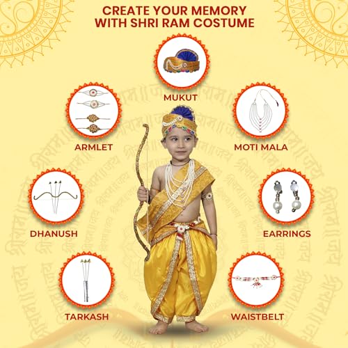 Image of Kaku Fancy Dresses Ram Costume for Kids Infant Baby Ram Dress for Boys with Accessories