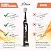 Dr Bobbi Big Mouth Electric Toothbrush for Adults | Ultrasonic Rechargeable Tooth Brush with 5 Cleaning Modes & 2-Minute Smart Timer | Extra Electric Toothbrush Heads Included | Black