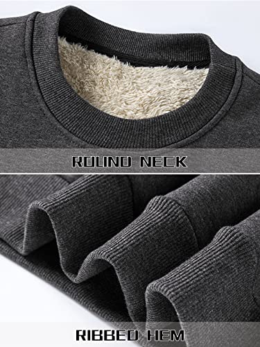 Tacvasen Men's Sweatshirts Fleece Sweatshirt Crewneck Sweatshirt Sherpa Lined Sweatshirts Athletic Sweatshirts Warm Pullover Sweatshirt Navy #TOP5