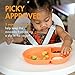 Boon CHOW Silicone Plate Set - 3 Unbreakable Divided Toddler Plates - Baby Plates for 6 Months and Up - Baby Led Weaning Supplies - Mint Multicolor
