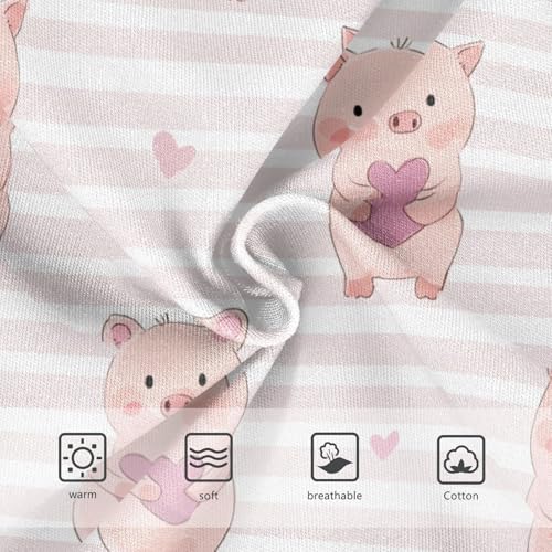 Wusikd Cute Piggy Heart Girls' Underwear Cotton Pink Colors Girls Briefs Soft Toddler Underwear 2T3