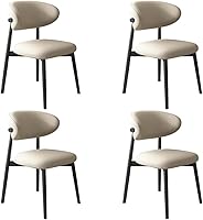 Vista 16 de YVYKFZD Dining Chairs Set, Upholstered Kitchen Chairs, Dining Room Chair with Wooden Legs and Curved Back, Leather Living Room Chair, for Offices