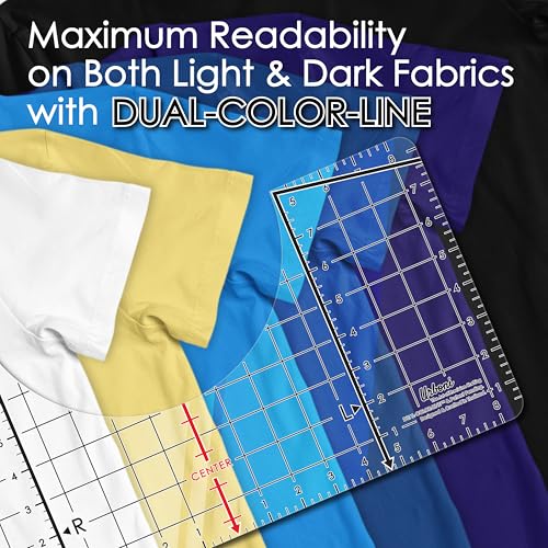 Image of (Upgraded - XL Size) Tshirt Ruler Guide Vinyl Alignment - Shirt Measurement Tool Placement Center Design, DTF Template, Left Chest Logo, Accessories for Cricut, Heat Press Sublimation Iron on HTV