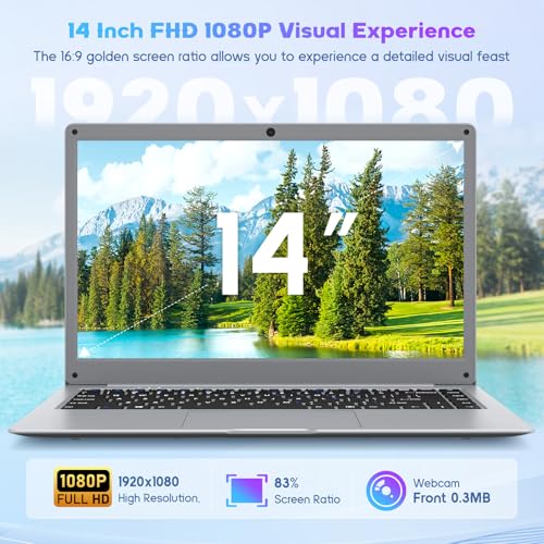 jumper Laptop, 4GB RAM 320GB Storage, Offfice 365 One Year, Laptop Computer with Celeron N4100 CPU, FHD 1080P Display, 2.4G+5G WiFi, BT4.0, 35.52WH Battery, 2 Speakers, Protable Laptops 14 Inch.
