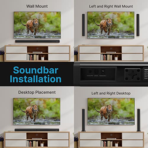 Pyle Home Convertible Soundbar With Bluetooth - 2 Ch 39" Soundbar Stereo Speaker For Tv, Detachable, Wall Mountable, Class D Stereo Power Digital Amplifier, Optical, Aux, Usb/Tf Card Input - Phsptw60 #TOP5