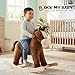 Rock My Baby Rocking Horse, Dark Brown Horse Rocker for Toddlers 18M+, Plush Ride on Horse Toy with Realistic Sound,Soft Stuffed Filling, CPC Certified
