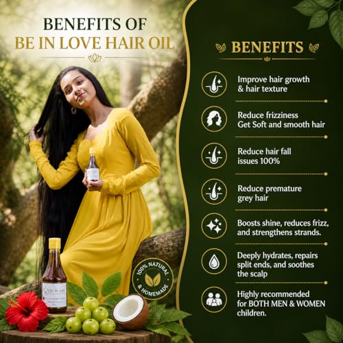 Image of Herbal Hair Oil With Amla, Curry Leaves & Coconut and Special ingredients for Hair Growth & Hair Fall Control | 100% Ayurvedic Natural Oil | Strong, Thick & Healthy Hair(250ml)