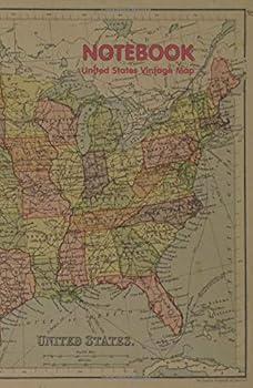 Paperback Notebook - United States vintage map: 100 pages, ruled, 5¼" x 8" (13.3cm x 20.3 cm) Book