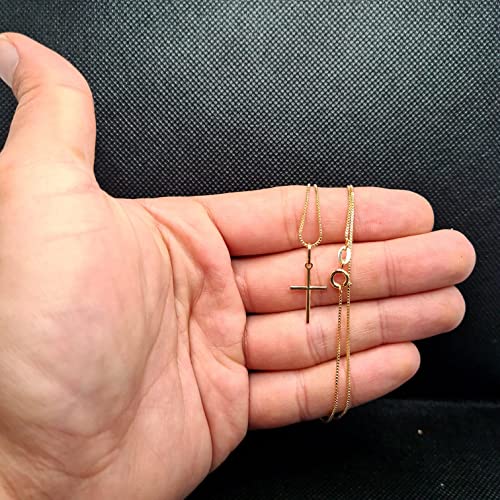 Cordão Corrente Veneziana 60cm Pingente Cruz Crucifixo Banhado Ouro18k
