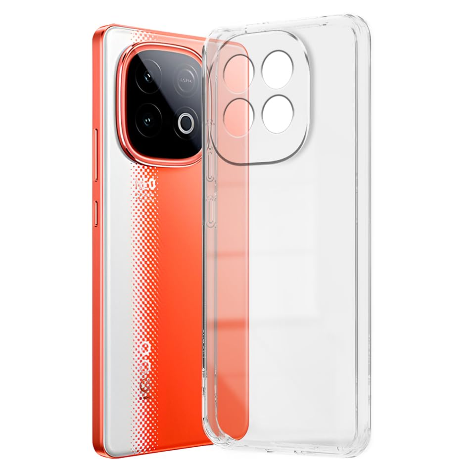 Image of Fashionury Crystal Clear Case for iQOO Neo 10 5G | Yellowing Resistance | Transparent TPU Silicone | Raised Camera Lips | Slim Transparent Cover