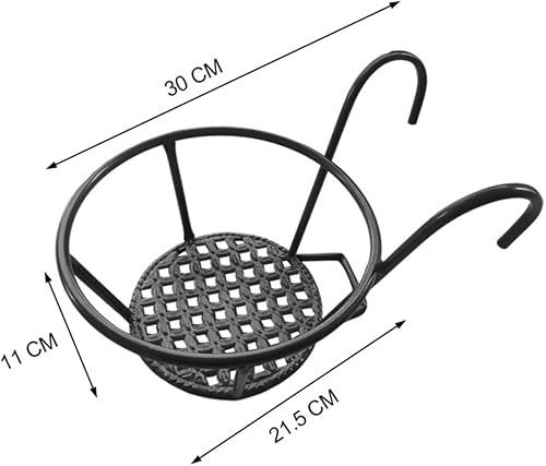 Miniatura 4 de YARNOW Soporte para macetas de 3 piezas, cestas para plantas para interiores y exteriores, soporte para macetas para interiores, valla de hierro,