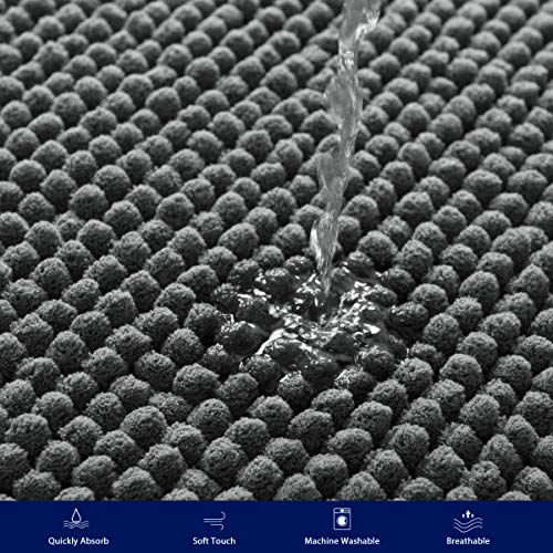 Subrtex BATH RUGS Bathroom Rugs Chenille Bath Rug Soft Short Plush Bath Mat Soft Shower Mat Water Absorbent Shower Mat Quick Dry Machine Washable thumb #4