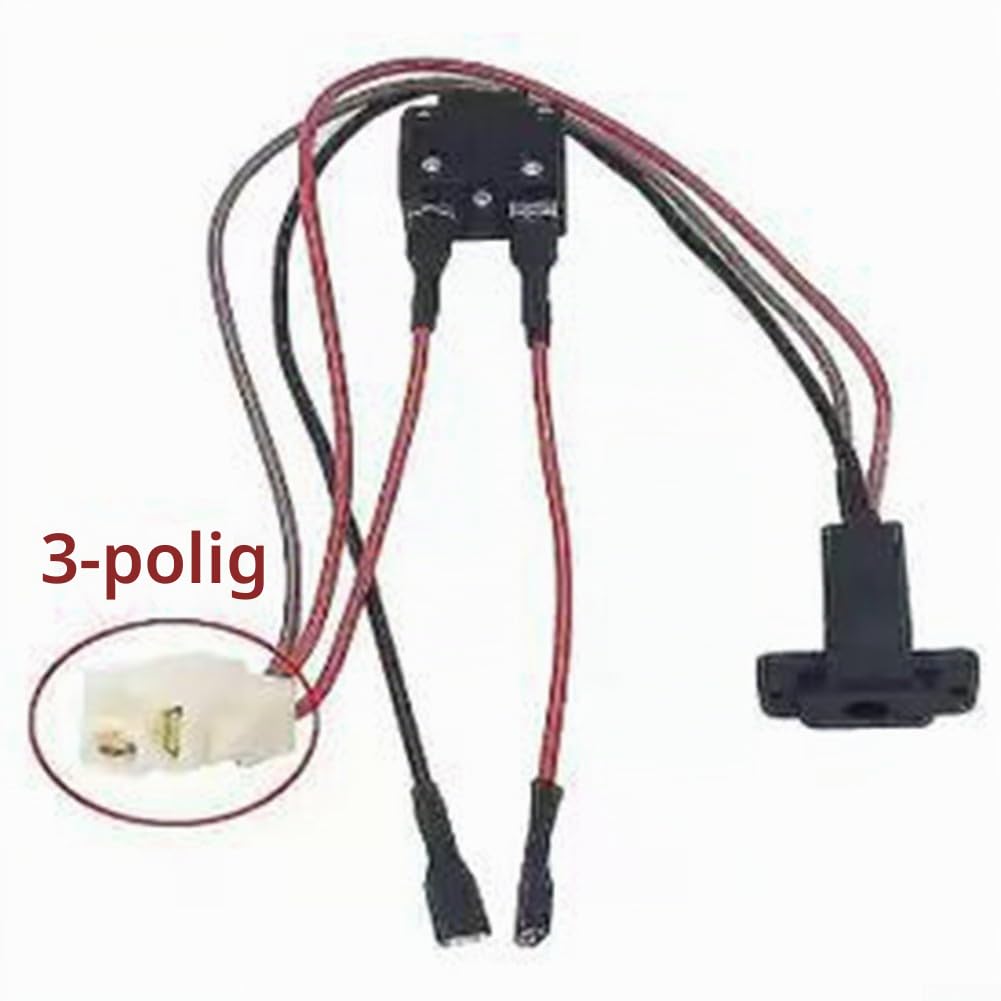 babominimer Für Kinder Ride On Auto Ladebuchse 6V 12V 24V Elektrofahrzeug Ladegerät mit 17A Sicherung 3 Pin Ersatzteil Schwarz(A