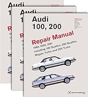 Three Volume Set: Audi 100, 200 Repair Manual 1989, 1990, 1991 Including 100 Quattro, 200 Quattro, Wagon, Turbo and 20V Turbo 0837603722 Book Cover