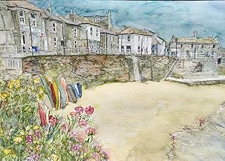 Mousehole Print Cornwall Cornish Rustic Wall Art Morena Artina Landscape Painting